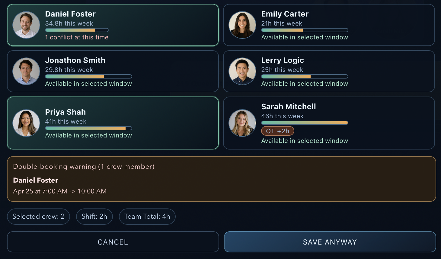 Logic Lens scheduler interface